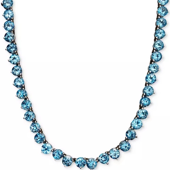 Blue Topaz Necklace in Silver. - Picture 1 of 8